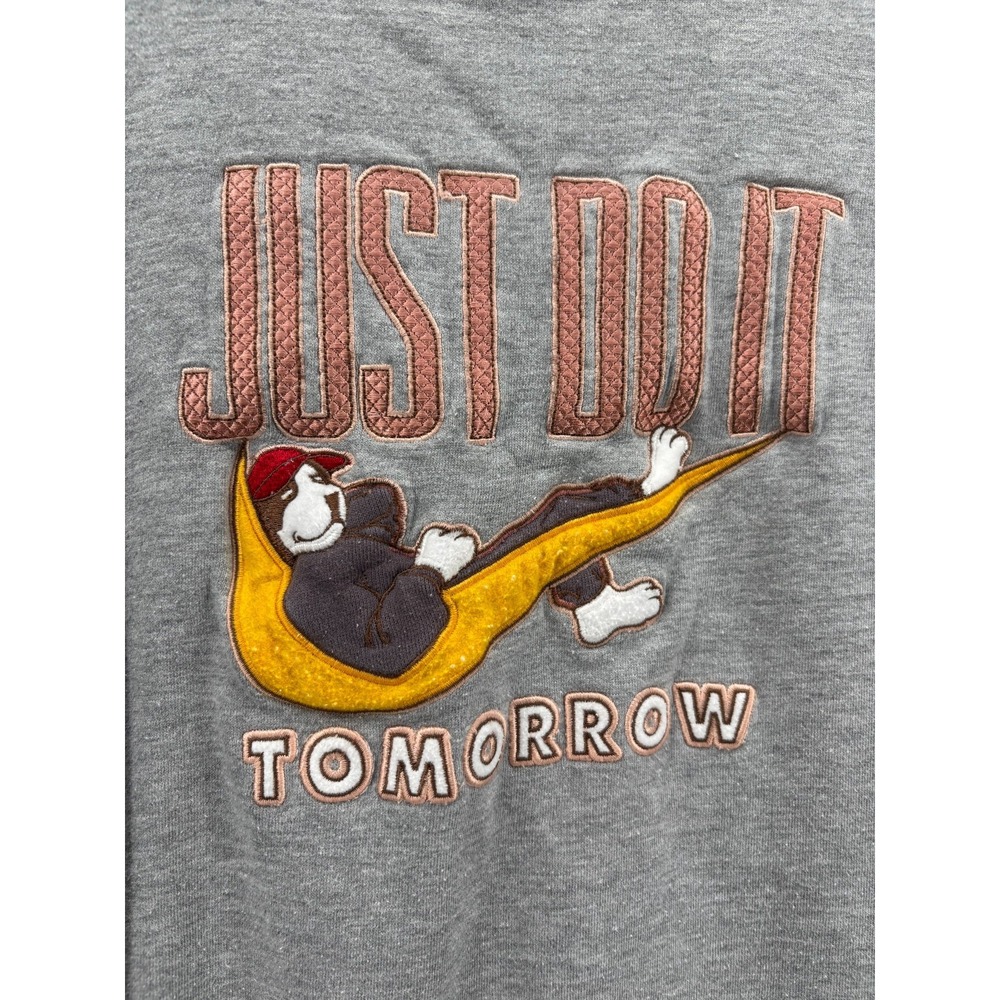 Big Dogs Sweatshirt Mens Gray Embroidered Just Do It Crewneck Outdoor Comfort XL